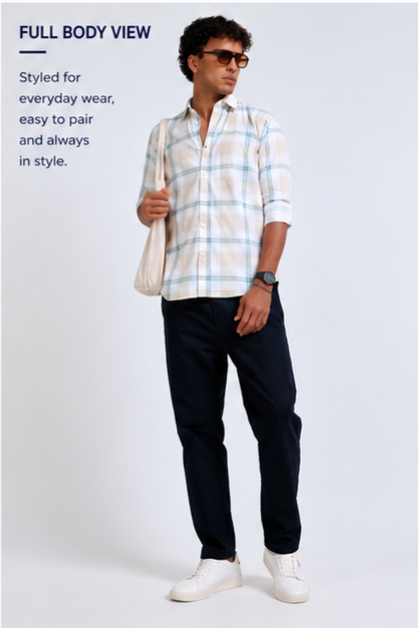 Twill Cotton Printed Chex Shirts - 339/5