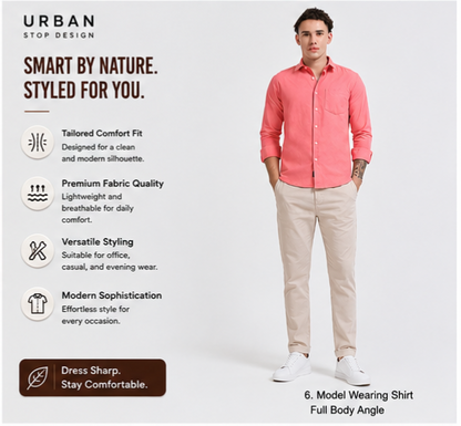 Shirt for men Premium Cotton Slab Casual Shirt - Full Sleeve USD-407/2