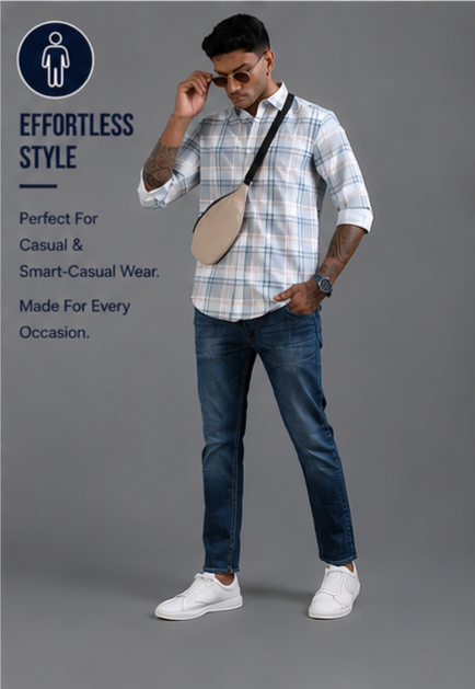Twill Cotton Printed Chex Shirts - 339/4