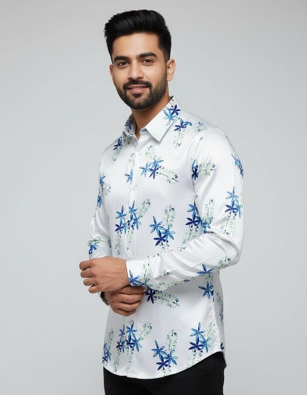 Premium Printed Satin Shirts - 376/7