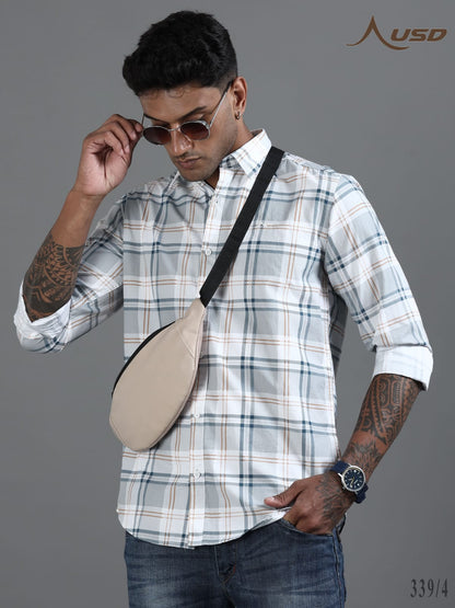 Twill Cotton Printed Chex Shirts - 339/4
