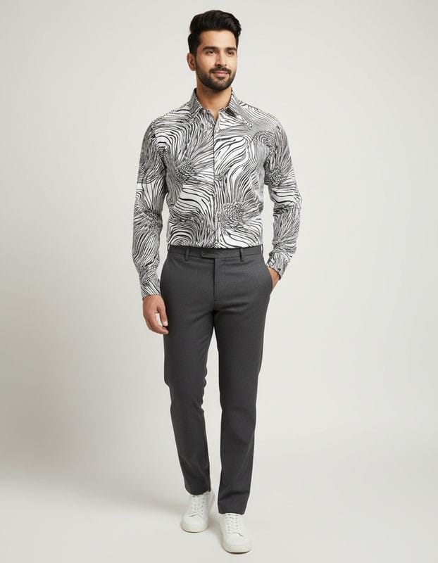 Premium Printed Satin Shirts - 376/9