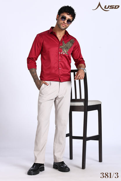 381/3-Eagle Stone Designer Full Shirts