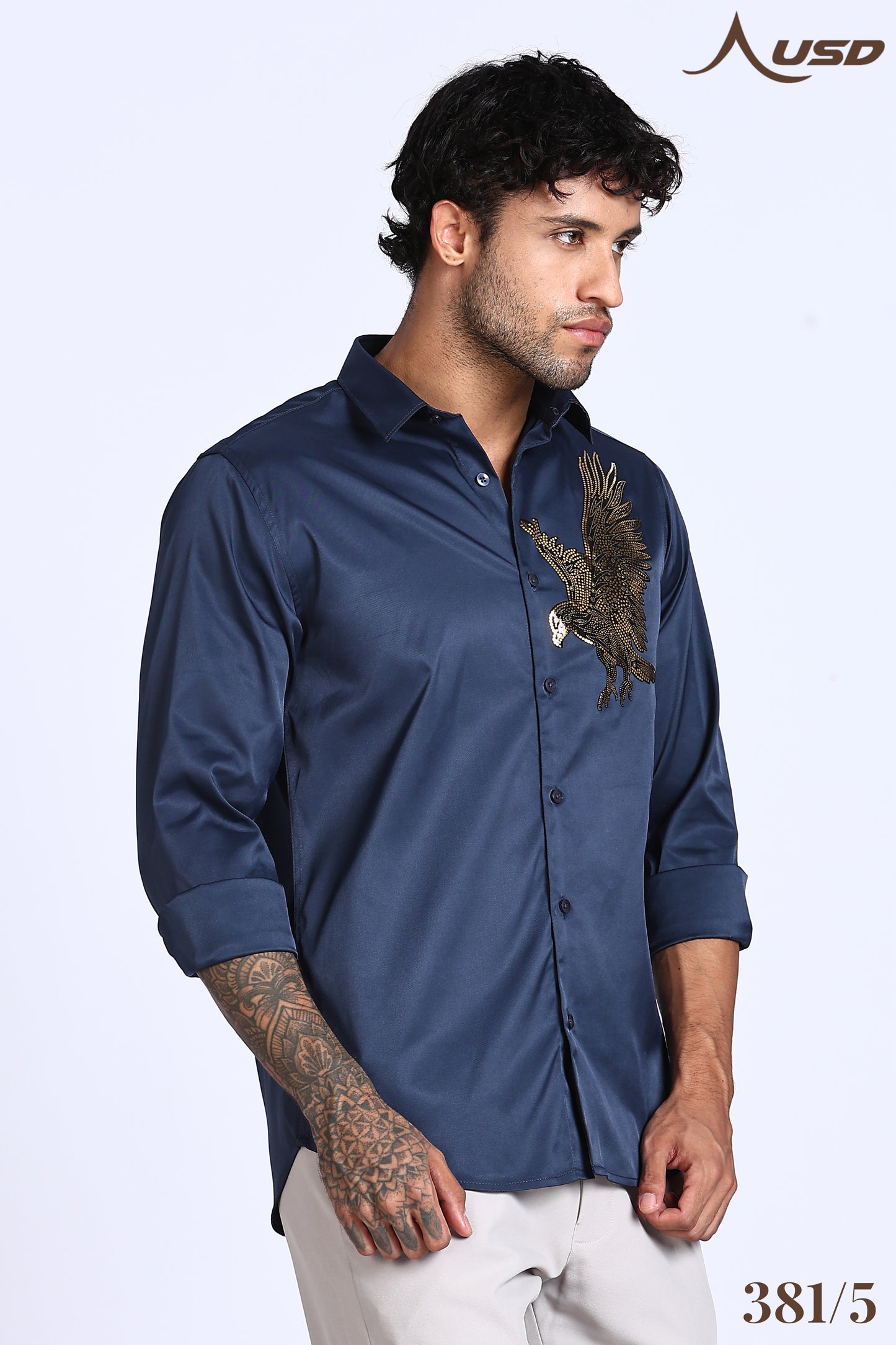 381/5-Eagle Stone Designer Full Shirts