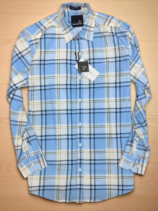 339/6-Twill Cotton Printed Chex Shirts
