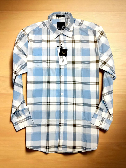 339/7-Twill Cotton Printed Chex Shirts