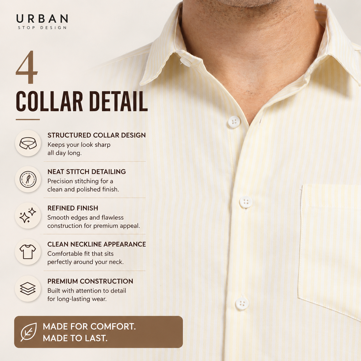 Mens Premium Striped Cotton Shirt - Regular Fit USD 408/1