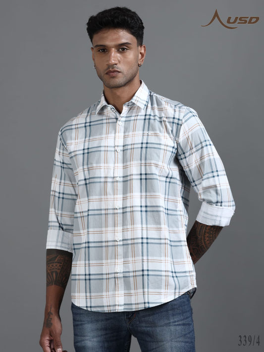 Twill Cotton Printed Chex Shirts - 339/4
