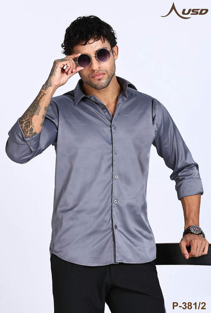 USD Premium Satin Lycra Party Wear Shirts-P-381/2