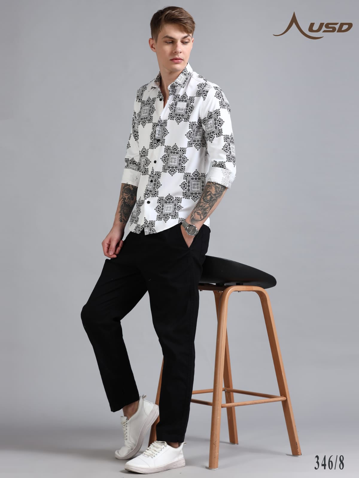 346/8-IMP Printed Party wear shirts