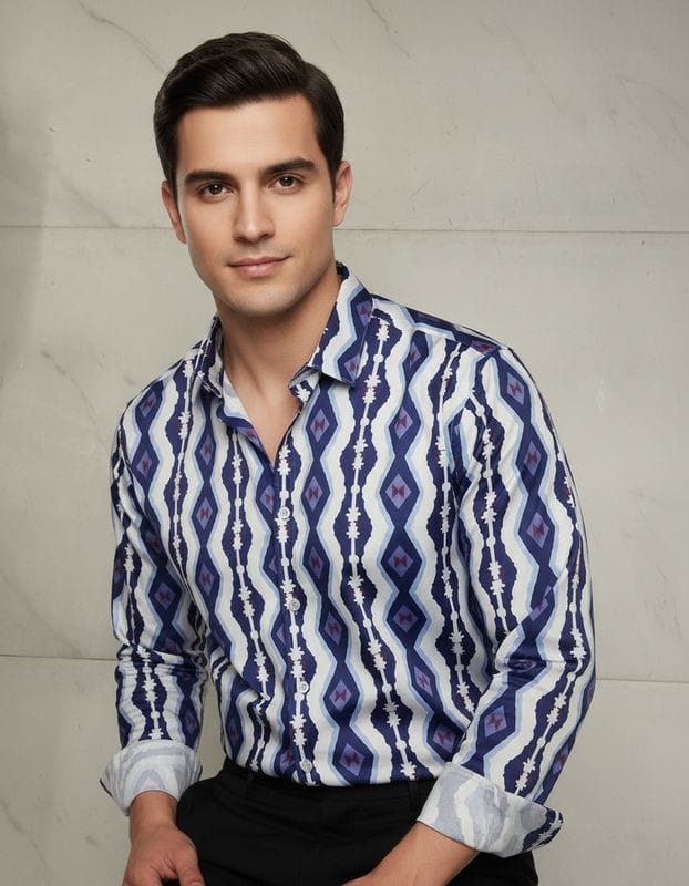 Premium Printed Satin Shirts - 377/6