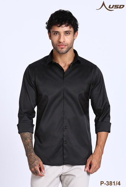 USD Premium Satin Lycra Party Wear Shirts-P-381/4