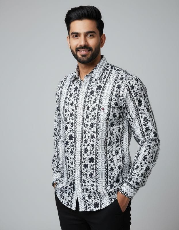 Premium Printed Satin Shirts - 376/10