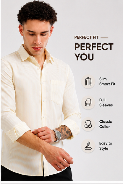 Mens Premium Striped Cotton Shirt - Regular Fit USD 408/1