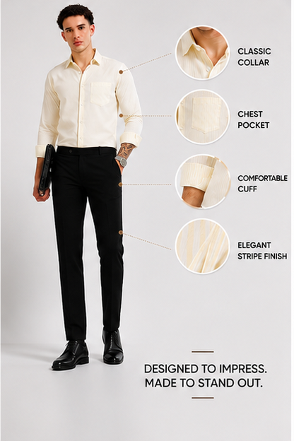 Mens Premium Striped Cotton Shirt - Regular Fit USD 408/1