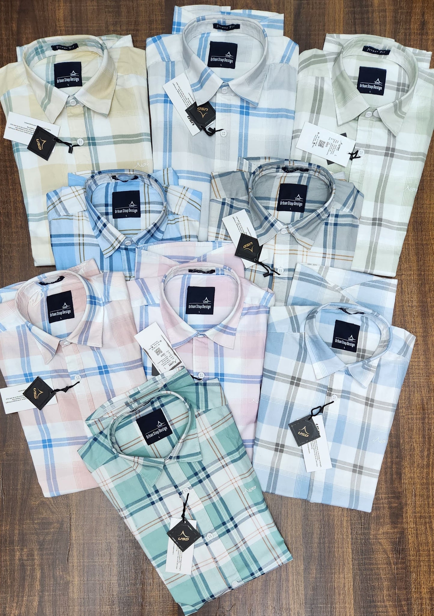 339/6-Twill Cotton Printed Chex Shirts