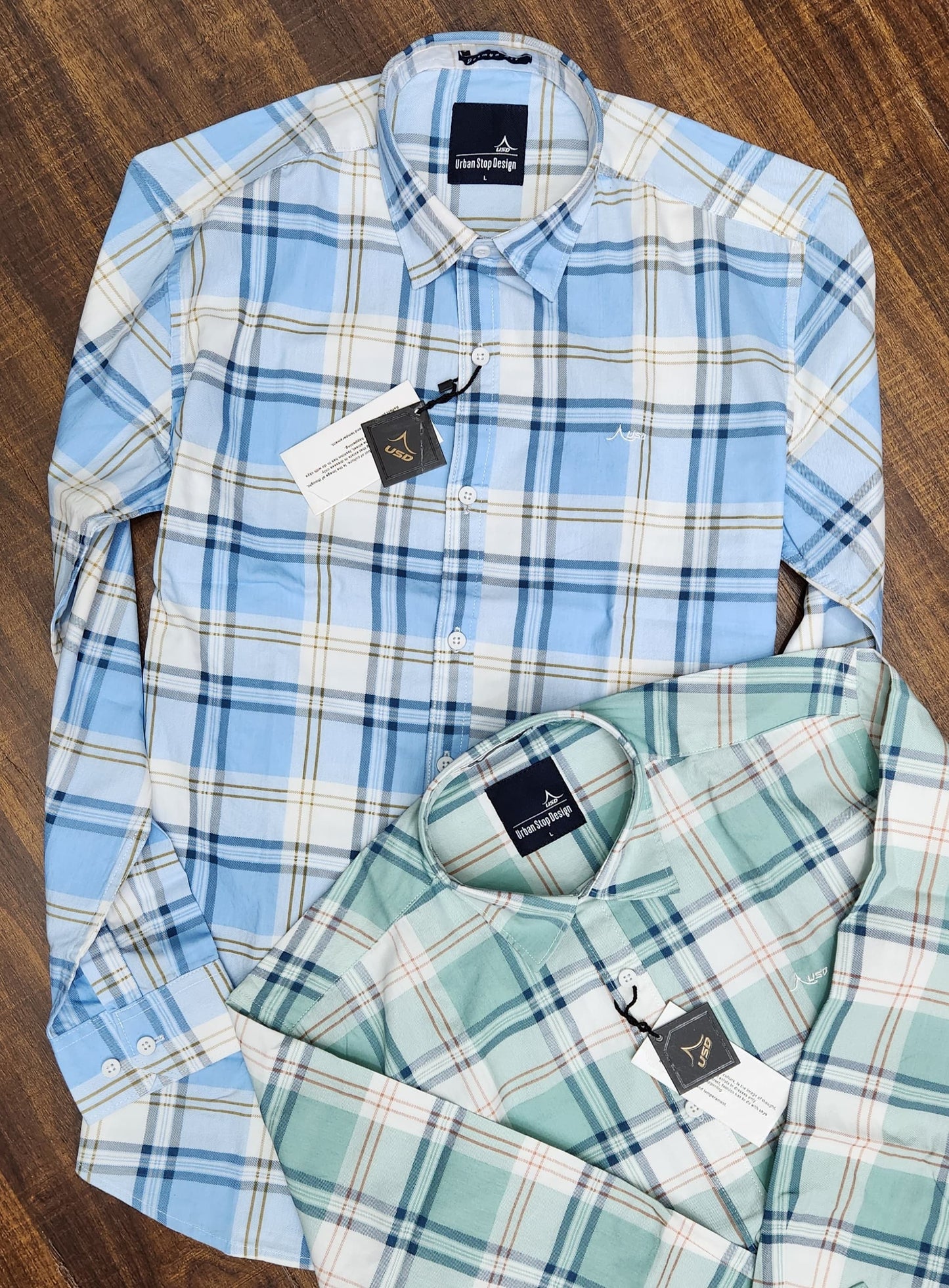 339/6-Twill Cotton Printed Chex Shirts