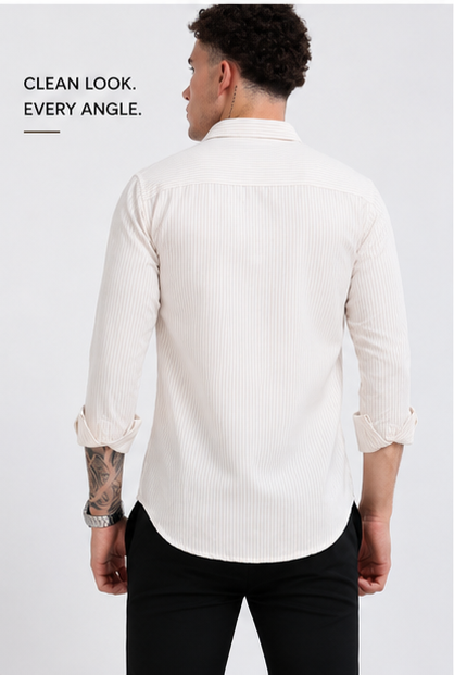 Mens Premium Striped Cotton Shirt - Regular Fit USD 408/6