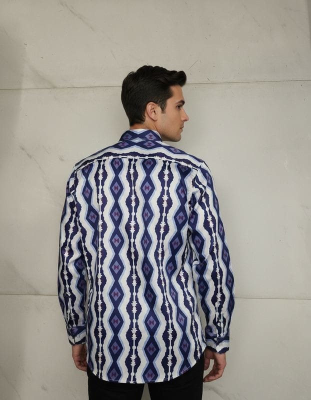 Premium Printed Satin Shirts - 377/6