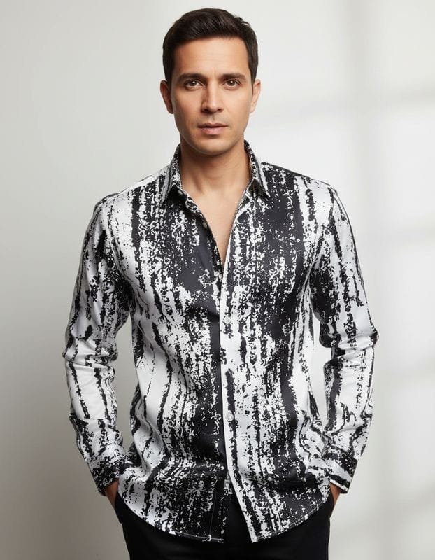 Premium Printed Satin Shirts - 377/8