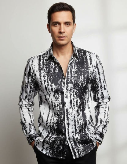 Premium Printed Satin Shirts - 377/8