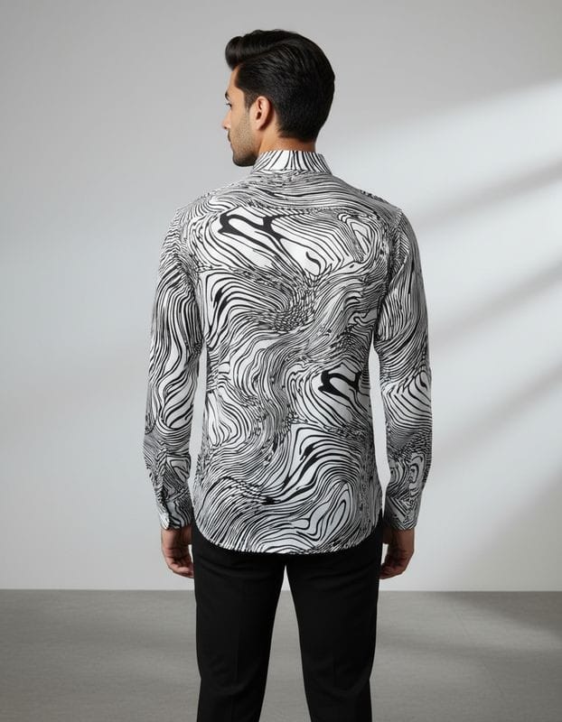 Premium Printed Satin Shirts - 376/9