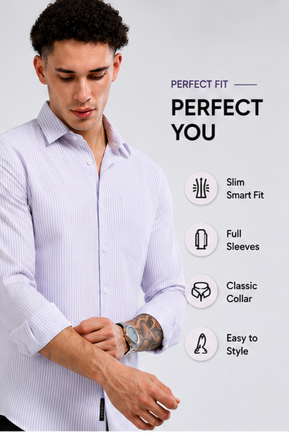 Mens Premium Striped Cotton Shirt - Regular Fit USD 408/2