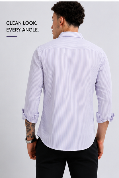 Mens Premium Striped Cotton Shirt - Regular Fit USD 408/2