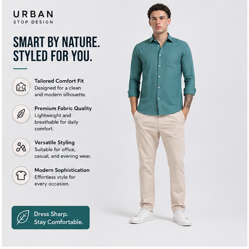 Shirt for men Premium Cotton Slab Casual Shirt - Full Sleeve USD-407/1