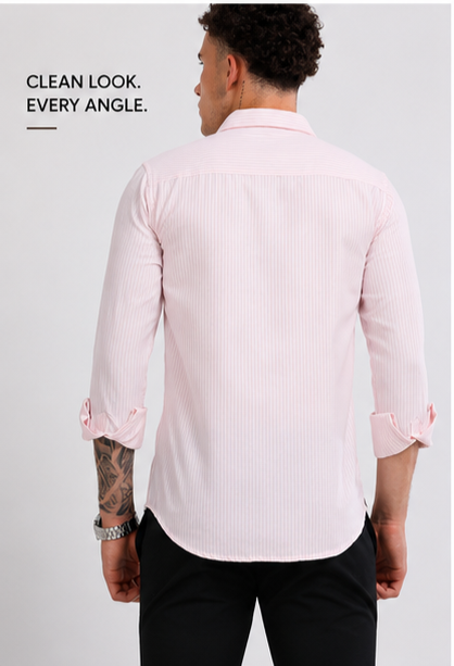 Mens Premium Striped Cotton Shirt - Regular Fit USD 408/3
