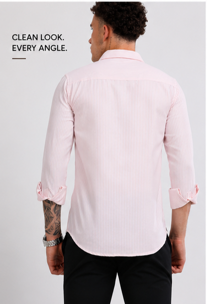 Mens Premium Striped Cotton Shirt - Regular Fit USD 408/3