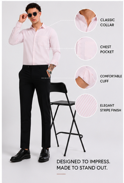 Mens Premium Striped Cotton Shirt - Regular Fit USD 408/3