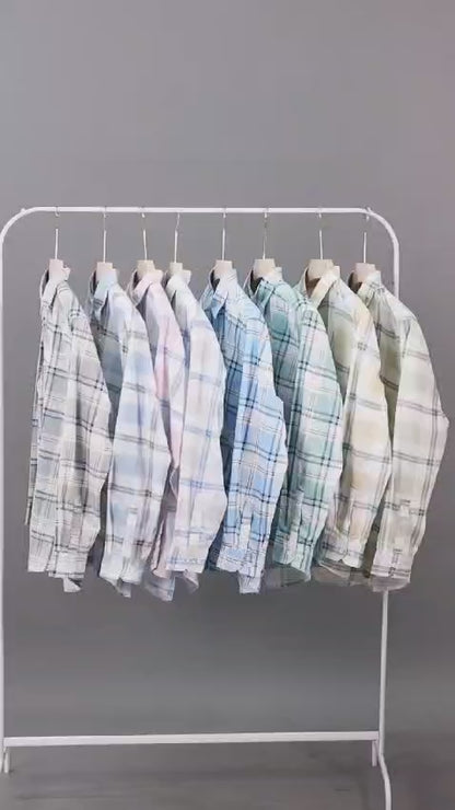 339/6-Twill Cotton Printed Chex Shirts